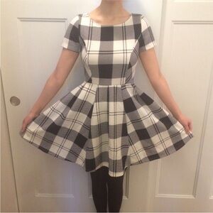 Black and White Plaid Dress